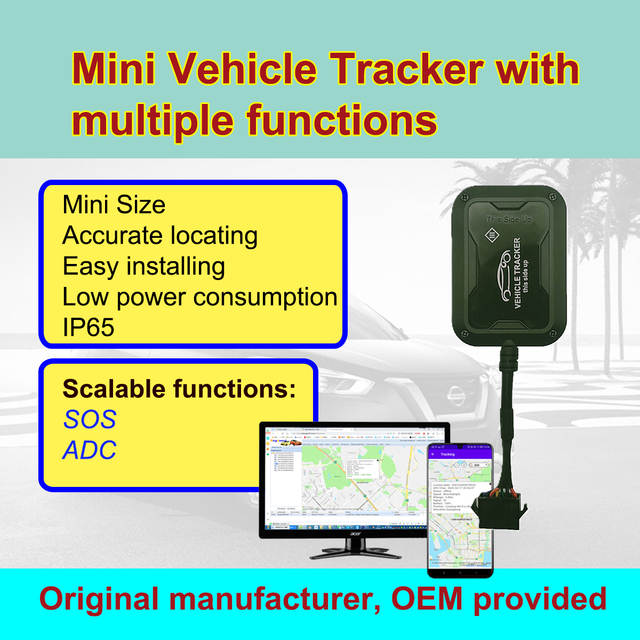 ET-01 Beta ACC Detection Sms Gprs Gsm Vehicle GPS Tracker With Real-time Tracking